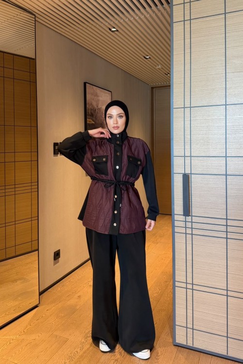 Sevda Pantolon Takım Bordo BORDO