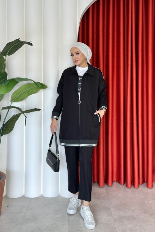 Sevda Pantolon Takım Siyah Siyah