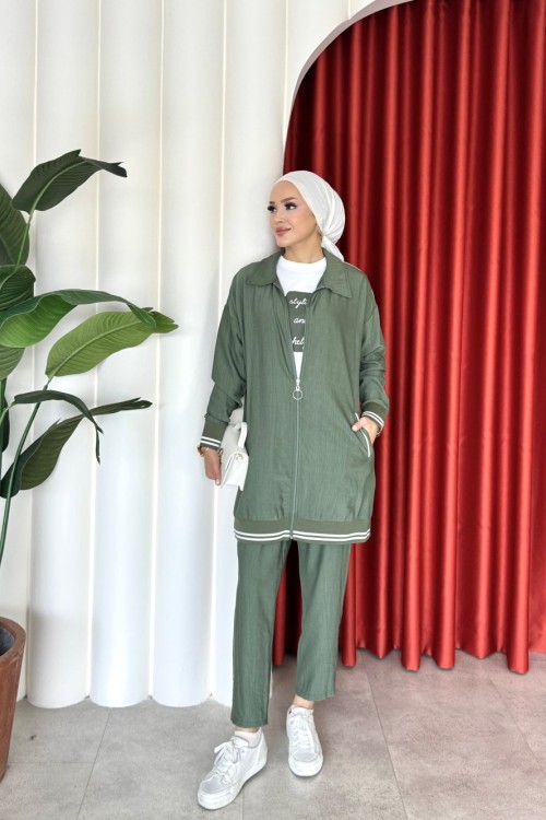 Sevda Pantolon Takım Haki Haki