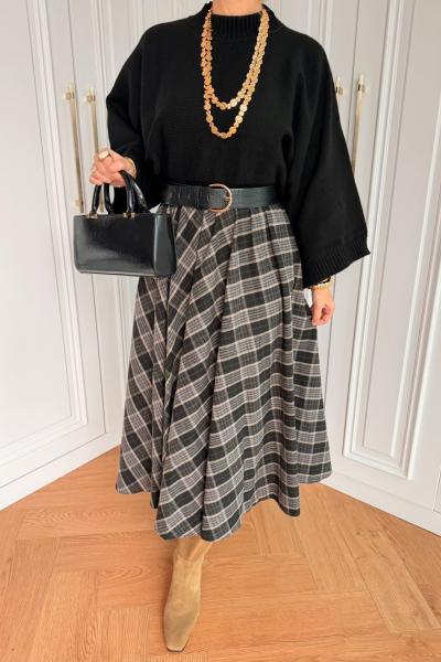 Sevilay Etek Siyah Siyah