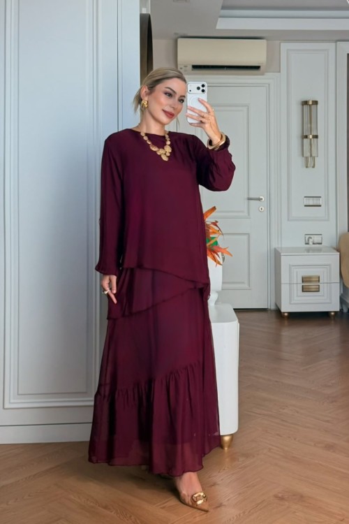 Sevinç Etekli Takım Bordo BORDO