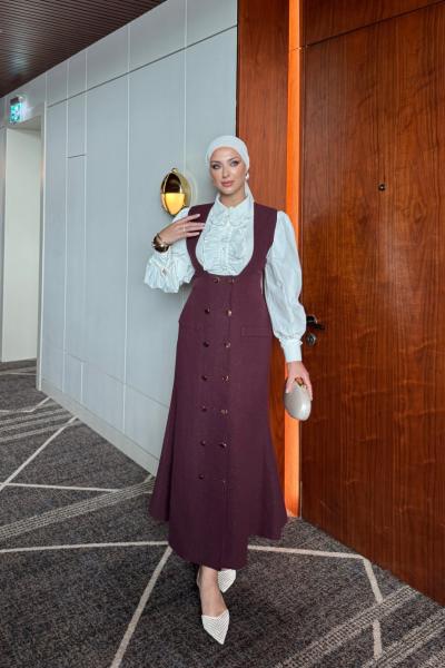 Şevval Elbise Bordo Bordo