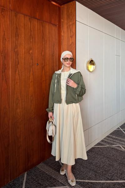 Sıdıka Elbise Takım Haki Haki