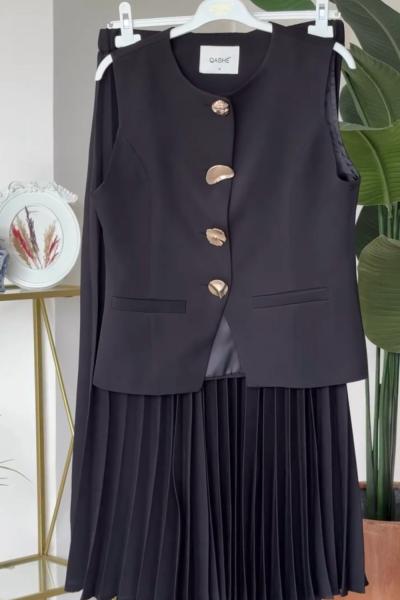 Sıla Etekli Takım Siyah  Siyah