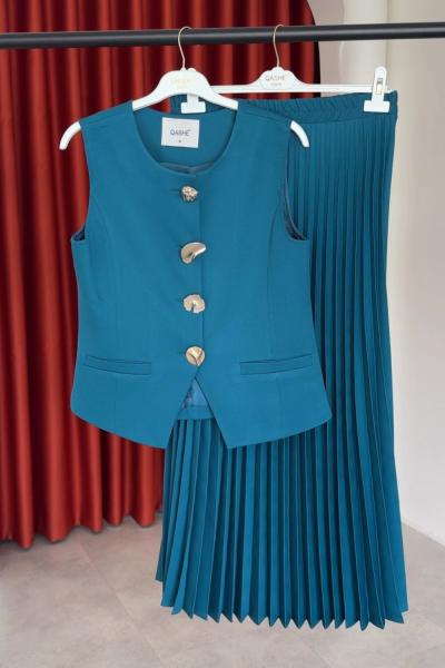 Sıla Etekli Takım Petrol Yeşili Petrol Yeşili