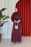 Sinem Elbise Takım Bordo Bordo