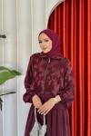 Sinem Elbise Takım Bordo Bordo