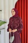 Sinem Elbise Takım Bordo Bordo