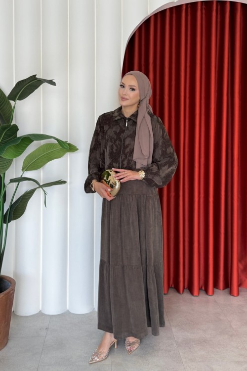 Sinem Elbise Takım Acı kahve Acı Kahve