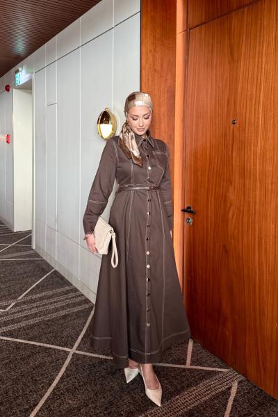 Şirin Elbise Kahverengi Kahverengi