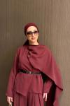Songül Pantolonlu Takım Bordo BORDO