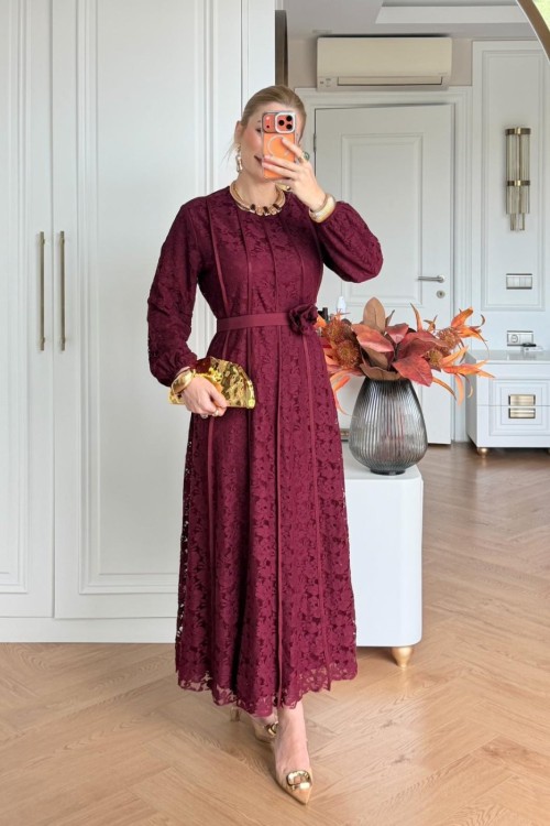 Sümbül Elbise Bordo BORDO