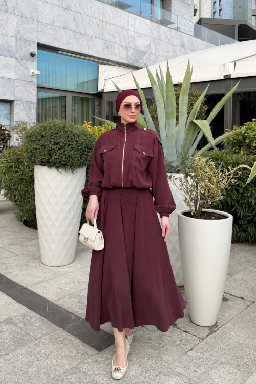 Sümeyra Etekli Takım Mürdüm MÜRDÜM