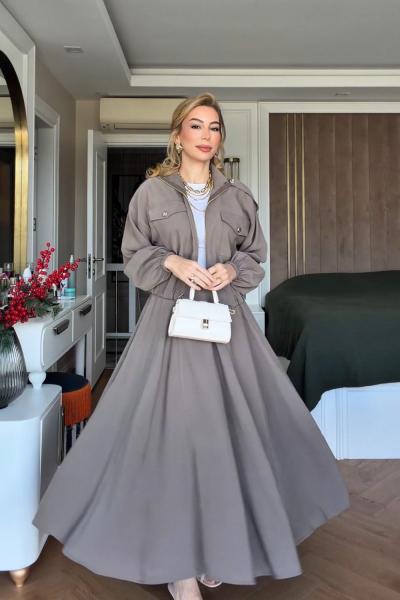 Sümeyra Etekli Takım Vizon Vizon