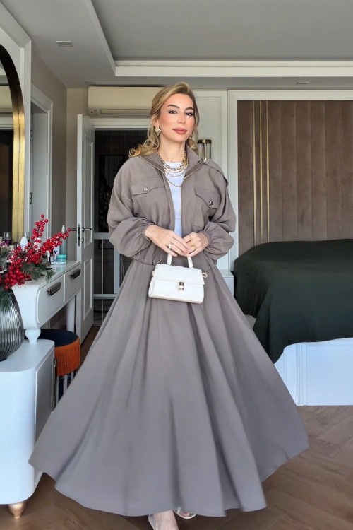 Sümeyra Etekli Takım Vizon Vizon