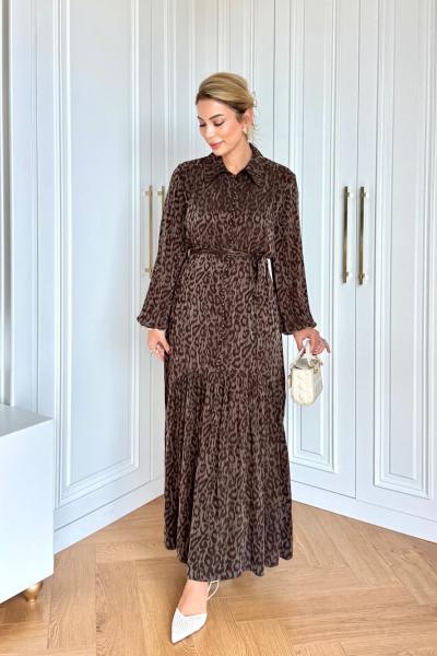 Sümeyye Cupra Elbise Acı Kahve