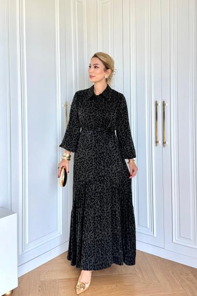 Sümeyye Cupra İpek Elbise Siyah