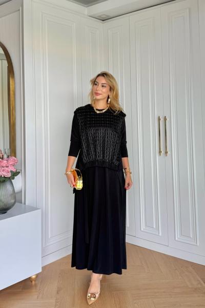 Suna Elbise Siyah Siyah