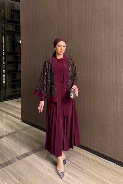 Sündüz Etek Takım Bordo  BORDO