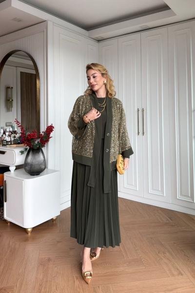 Sündüz Etek Takım Haki Haki