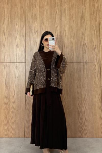 Sündüz Etek Takım Acı Kahve Acı Kahve