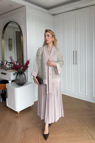 Sündüz Etek Takım Krem Krem