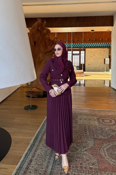 Tuğba Etekli Takım Bordo Bordo