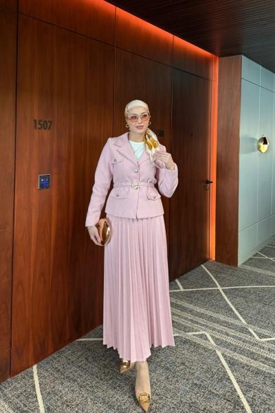 Tuğba Etekli Takım Pembe Pembe