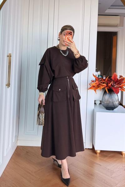 Tülay Etek Takım Acı Kahve Acı Kahve