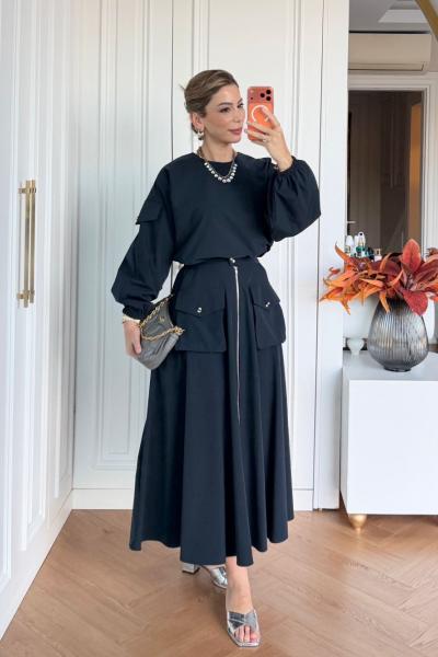 Tülay Etek Takım Lacivert LACİVERT