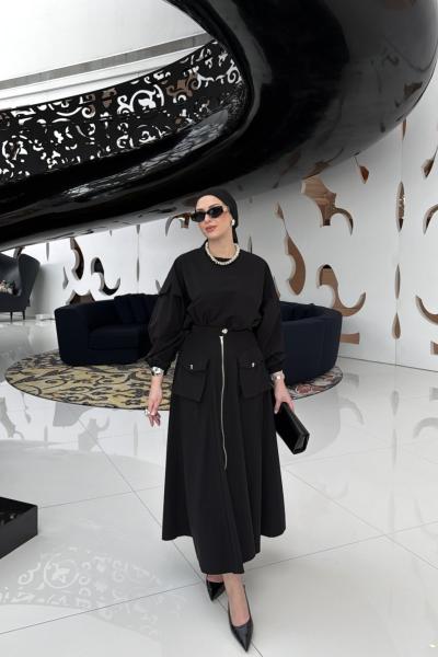 Tülay Etek Takım Siyah Siyah