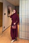 Tülin Pantolon Takım Bordo  BORDO