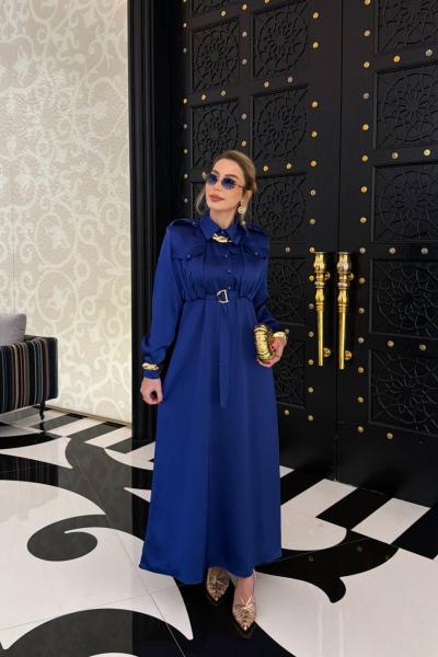 Ülkü Elbise Saks Mavisi Saks Mavisi