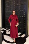 Ülkü Elbise Bordo Bordo