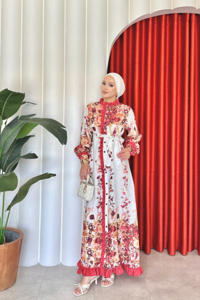 Ümmühan Elbise Kırmızı Kırmızı