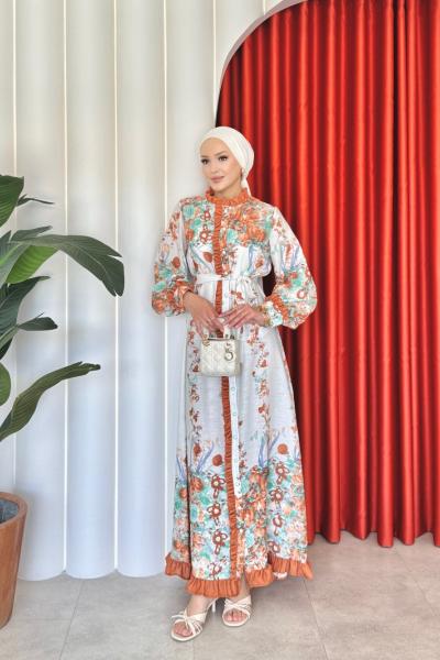 Ümmühan Elbise Turuncu Turuncu