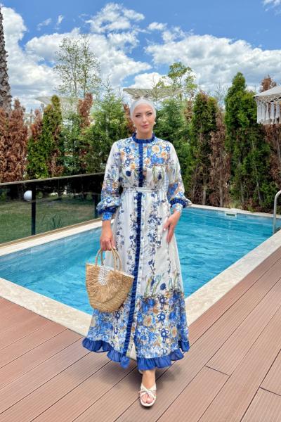 Ümmühan Elbise Mavi Mavi