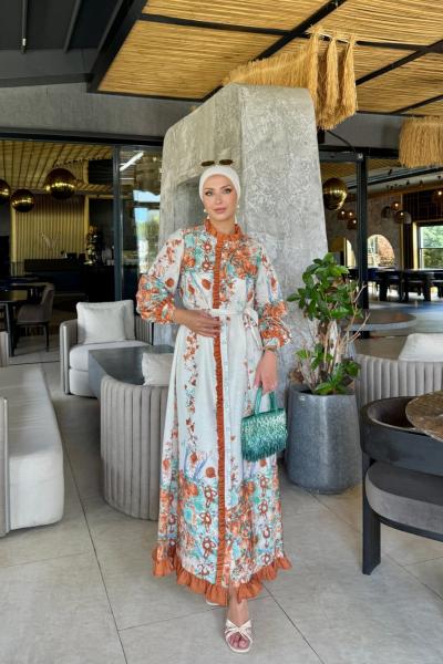 Ümmühan Elbise Turuncu Turuncu