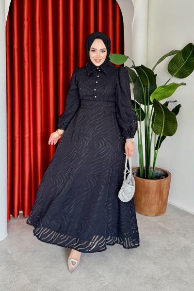 Ünzile Elbise Siyah  Siyah