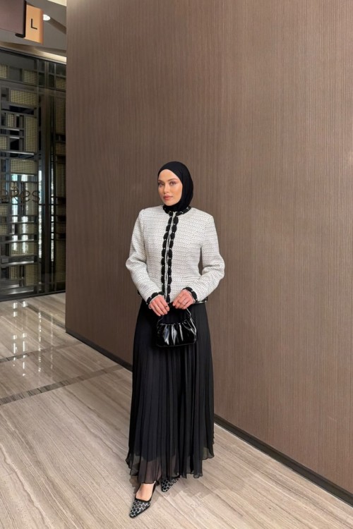 Yakamoz Etekli Takım Siyah SİYAH