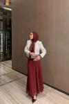 Yakamoz Etekli Takım Bordo  BORDO