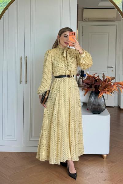 Yaprak Elbise Sarı  SARI