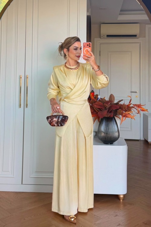 Yaşam Pantolonlu Takım Sarı Sarı