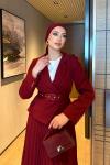 Yelda Elbise Bordo Bordo