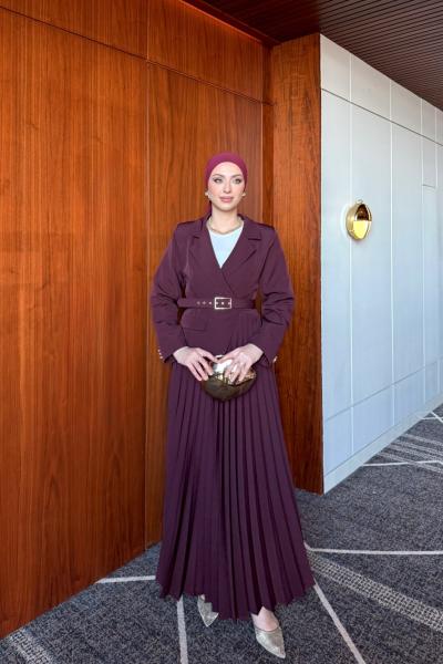 Yelda Elbise Mürdüm Mürdüm