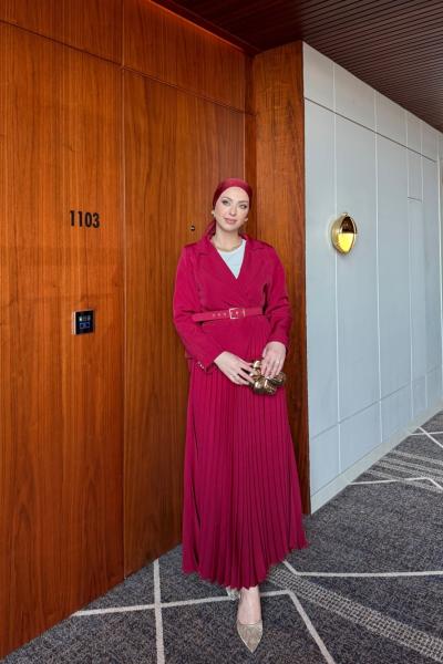 Yelda Elbise Kırmızı Kırmızı