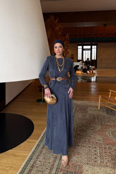 Yeliz Elbise Lacivert Lacivert