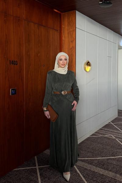 Yeliz Elbise Haki Haki