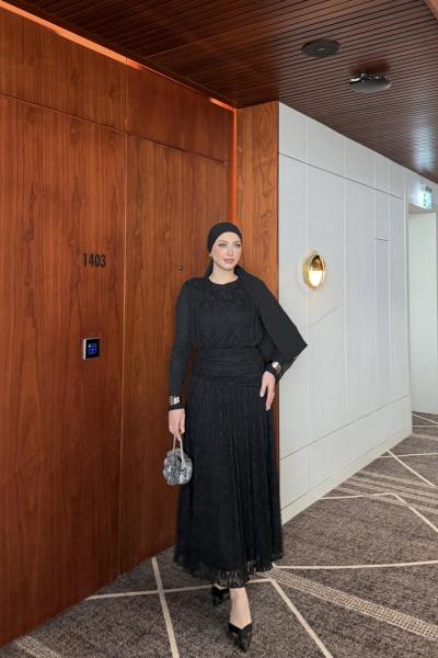 Yeşim Elbise Siyah Siyah