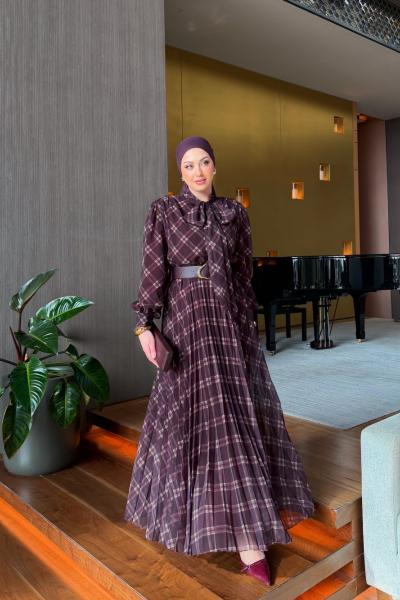 Yıldız Elbise Mürdüm Mürdüm